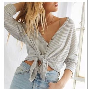 Forever 21 Waffle Knit Button-Front Cardigan